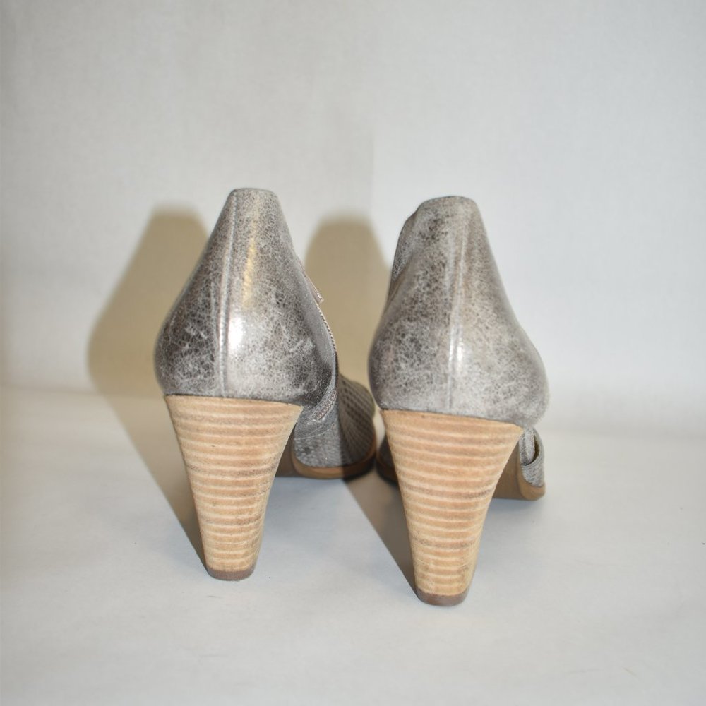 Paul Green Tianna Open Toe Chunky Sandal Bootie Smoke Leather 9.5 (Md7) View 6